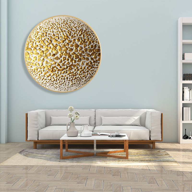 Minimalism Wall Art Print Light Color Round Abstract Pattern Painting, Multiple Sizes