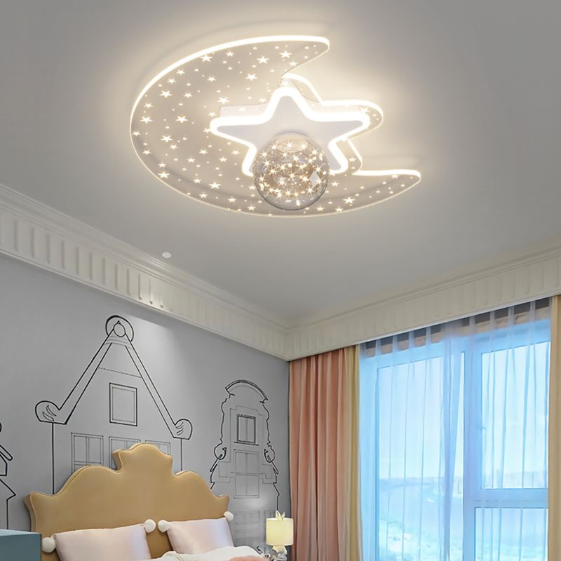 Metal Modern Flush Mount Geometric Shape Ceiling Light with Glass Shade for Living Room