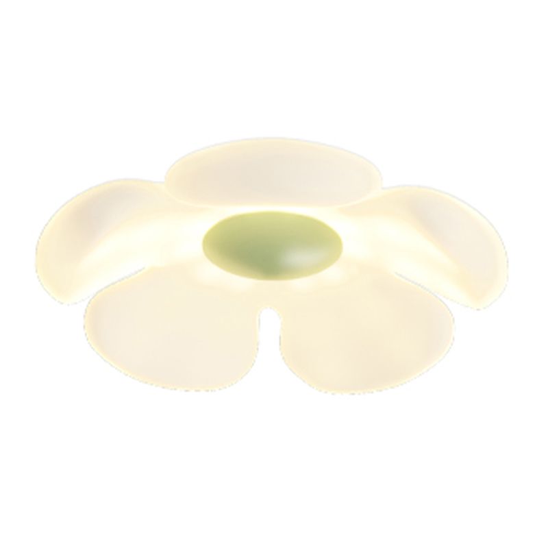 LED Modern Flush Mount Flower Shape Ceiling Light with Plastic Shade for Living Room