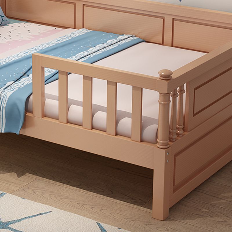 Wooden Nursery Bed in Beech Contemporary 31.5" H Crib with Storage