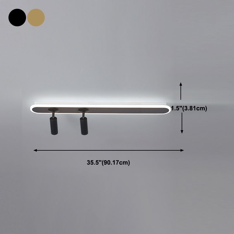 Cylindrical Shape LED Rail Ceiling Lamp Modern Iron Flush Mount for Living Room