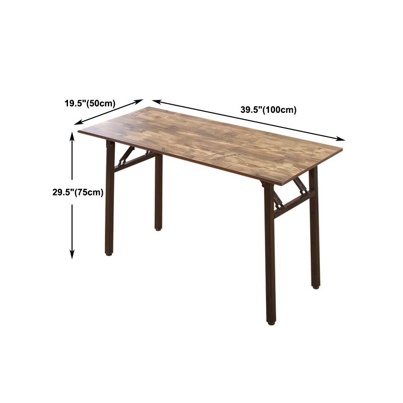 Industrial Rectangular Writing Desk Brown Wooden Office Desk