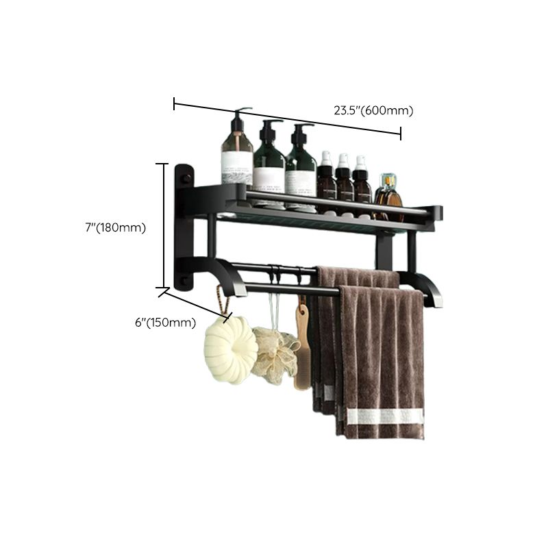 Modern Black Bathroom Accessory Stainless Steel Hardware Set Bath Shelf