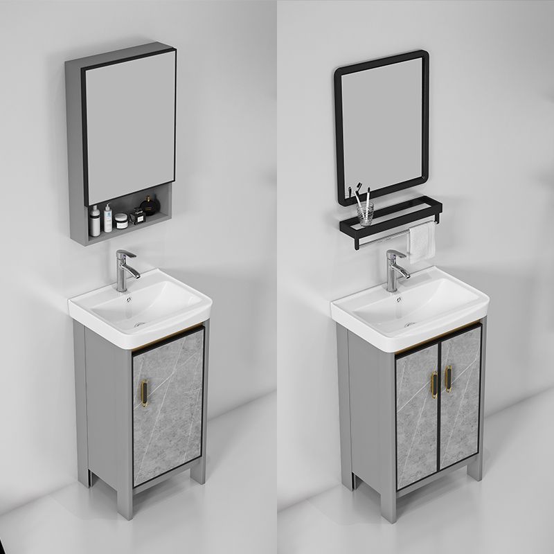 Bathroom Vanity Set Drawer Ceramic Sink Faucet Free Standing Vanity Set with Mirror