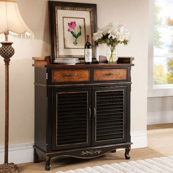 Modern Wood Dining Server with Drawers Antique Finish Sideboard for Kitchen