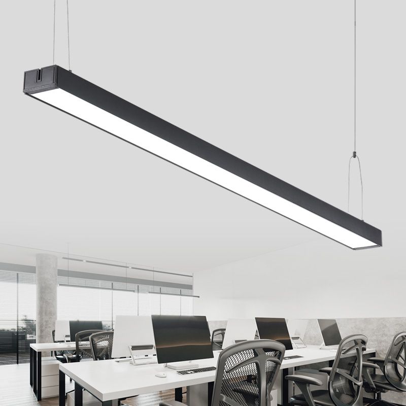 Linear LED Chandelier Light Fixture Simplicity Acrylic Conference Room Pendant Lamp