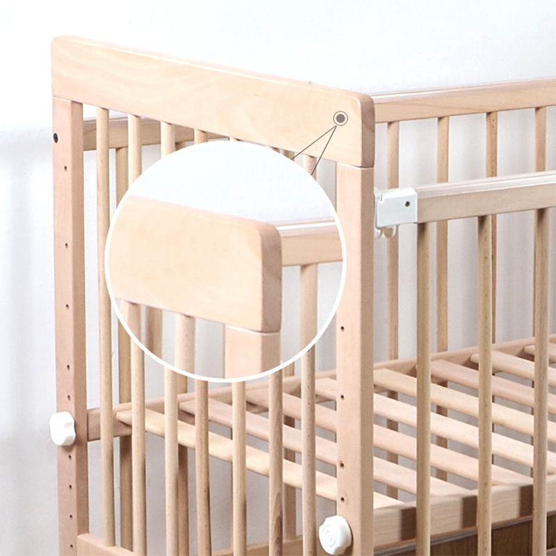 Convertible Baby Crib Wood Nursery Bed with Adjustable Height