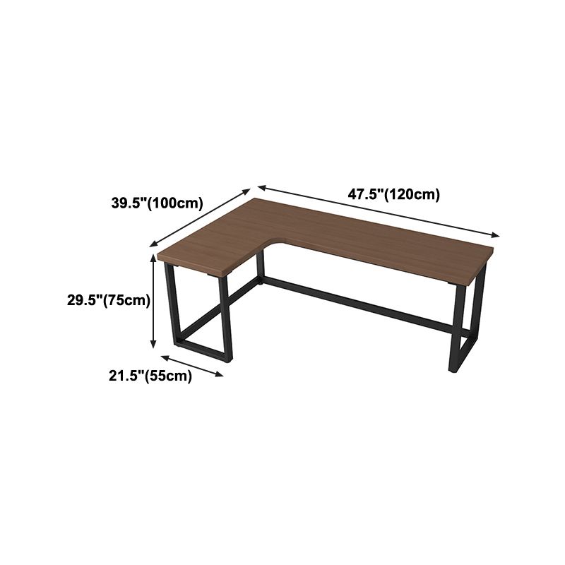 Modern L-Shape Home Bedroom Desk Office Solid Wood Writing Desk