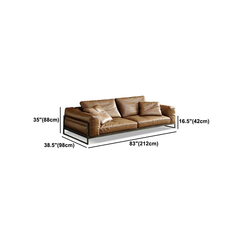 Square Arm Sofa  Modern Sofa 38.58" D x 34.64" H Sofa with  Pillow