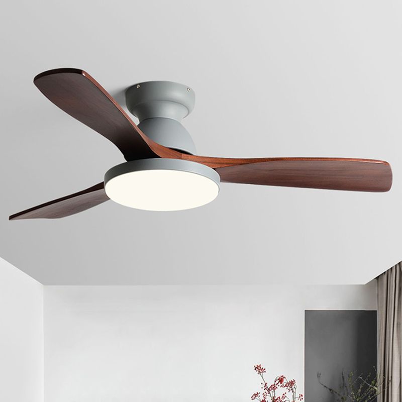 Black / White / Grey Fan Light Metal and Acrylic LED 3 - Blades Modern Ceiling Fan