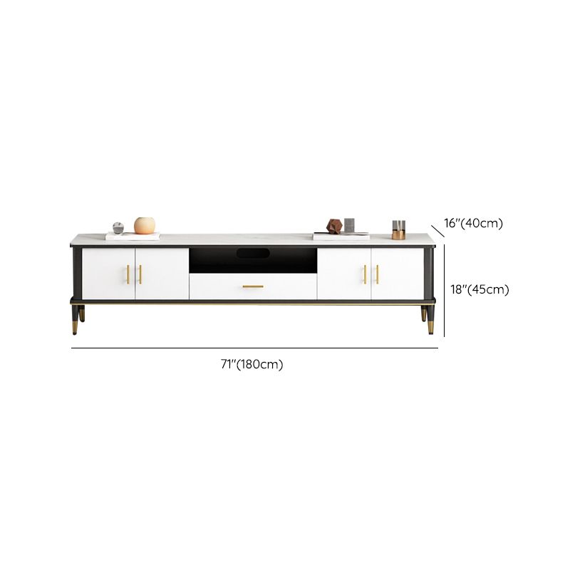 Contemporary TV Media Console Stone TV Stand Console with Drawer