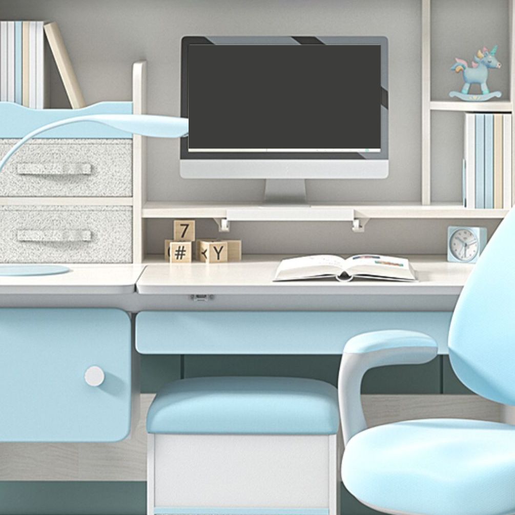 Contemporary Children's Desk with Shelves Desk and Chair Set