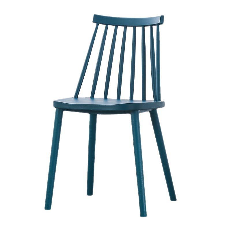 Contemporary Plastic Dining Chair Slat Back Side Chair in Matte Finish for Home