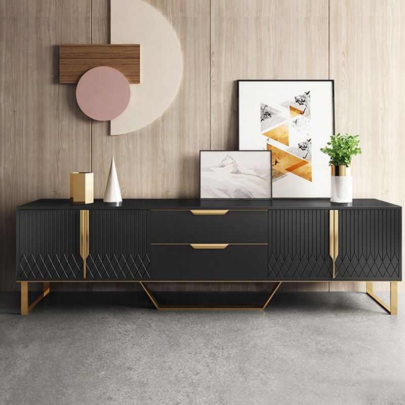 Wooden Media Console Contemporary TV Stand Console for Living Room