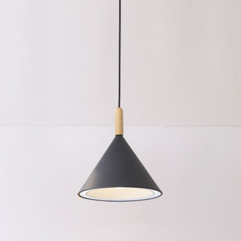 Metal Cone Shade Hanging Lights Modern Macaron Style 1 Light Hanging Mount Fixture