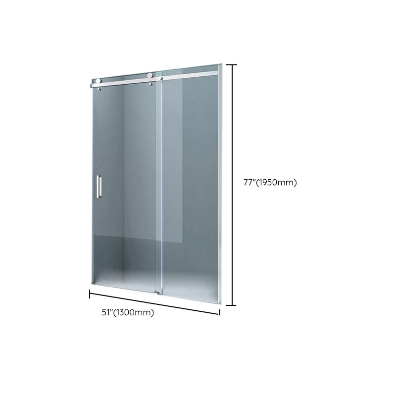 Semi Frameless Tempered Glass Shower Door Single Sliding Shower Door