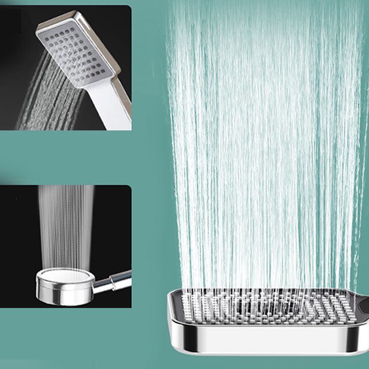 Contemporary Rectangular Hand Shower Adjustable Spray Pattern Showerhead