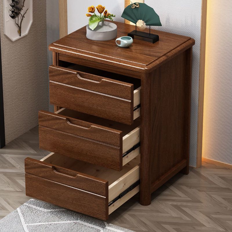 Modern Drawer Storage Accent Table Nightstand Antique Finish Nightstand