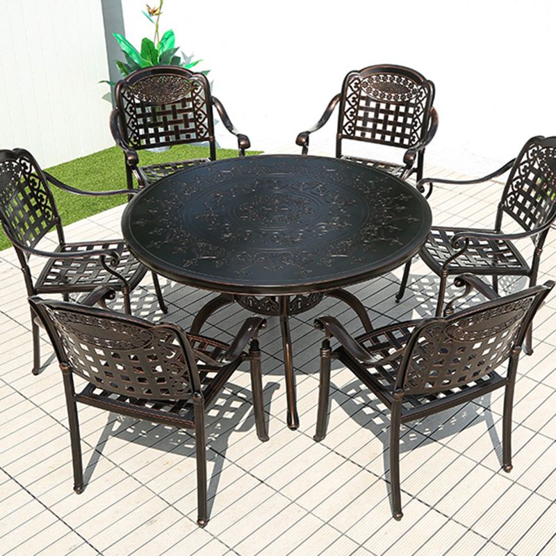 Industrial Aluminum Dining Table Water Resistant Patio Table