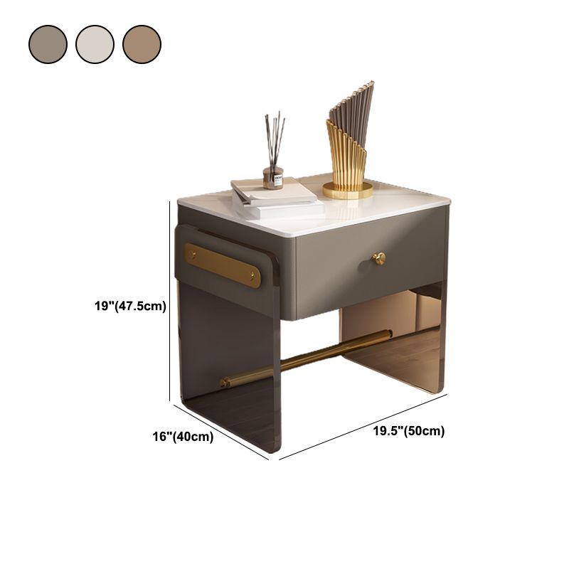 Modern Drawer Storage Night Table Stone Nightstand for Bedroom