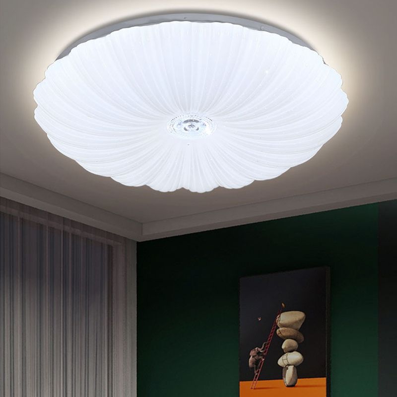 LED Modern Metal Flush Mount Shell Shape Ceiling Light with Acrylic Shade for Living Room