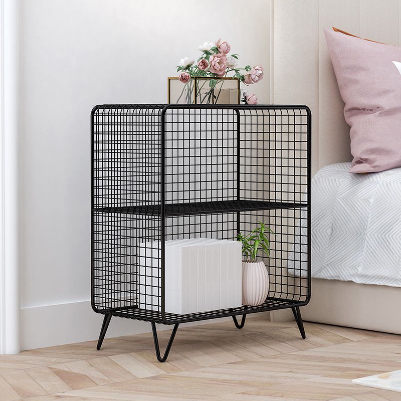 Metal Bedside Cabinet Glam Accent Table Nightstand for Bedroom