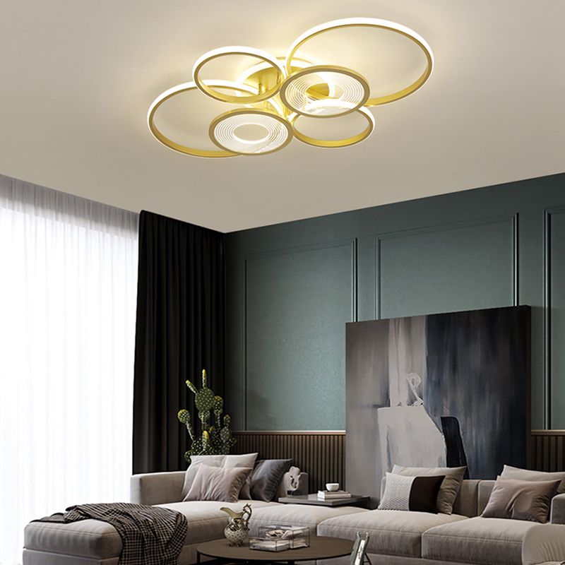 Modern Round Ceiling Mount Light Fixture Metal Multiple-Light Ceiling Light Fixture