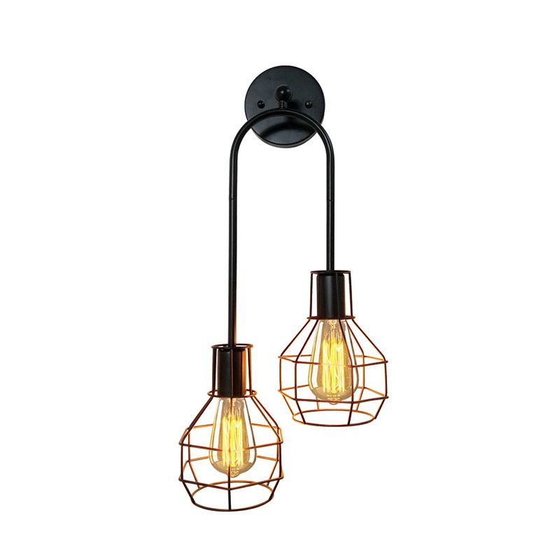 Industrial Style Iron Sconce Light Fixtures Ball Shape Wall Lighting Ideas for Bedroom