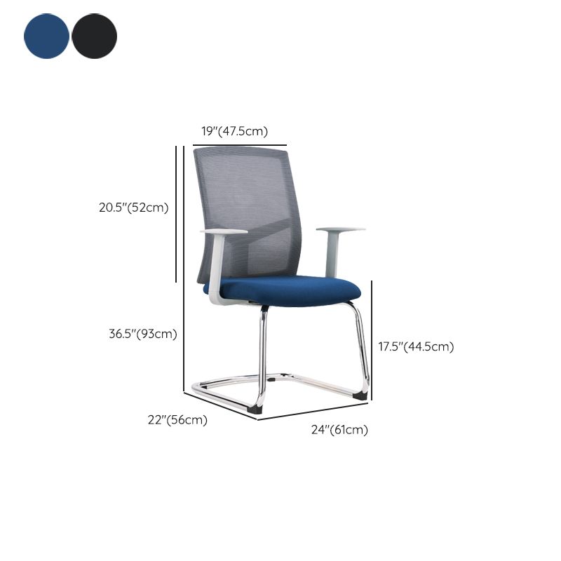 Modern Style Office Chair Mid-back Desk Chair with Fixed Arms