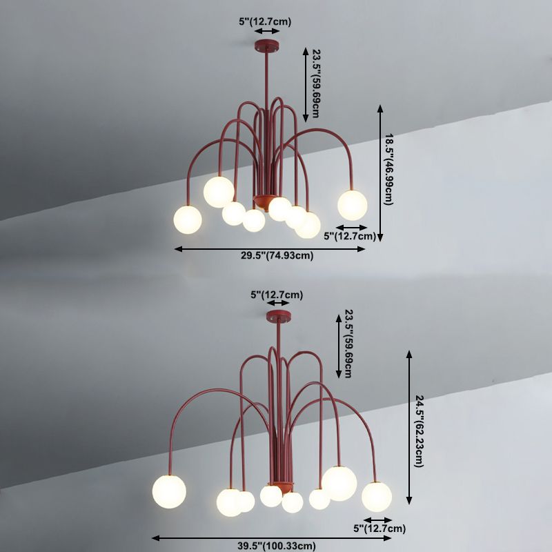 Luci di lampadario a sfera moderna Lampada lampadario del lampadario per soggiorno per soggiorno