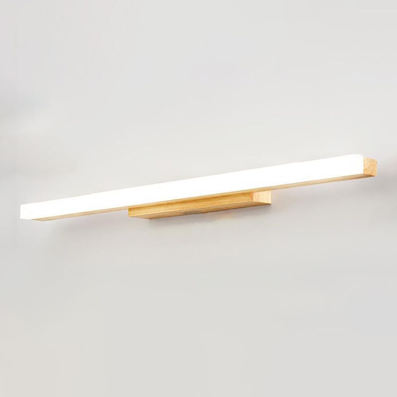 Modern Simple Makeup Mirror Light Wooden LED Mirror Lamp Fixture for Bathroom