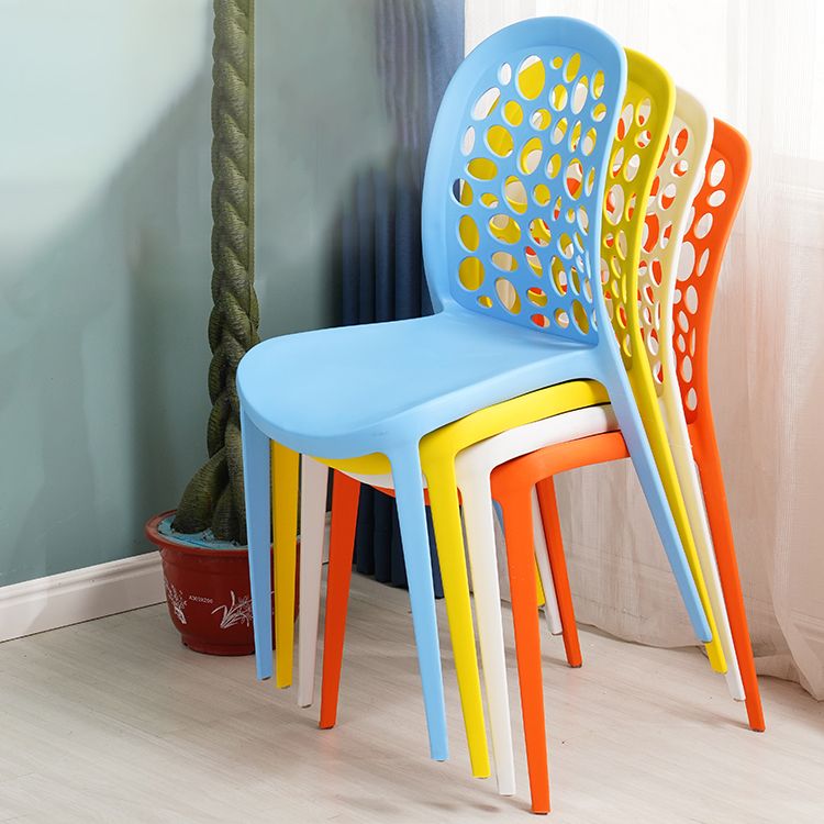 Scandinavian Plastic Side Chair Open Back Kitchen Dining Room Chair