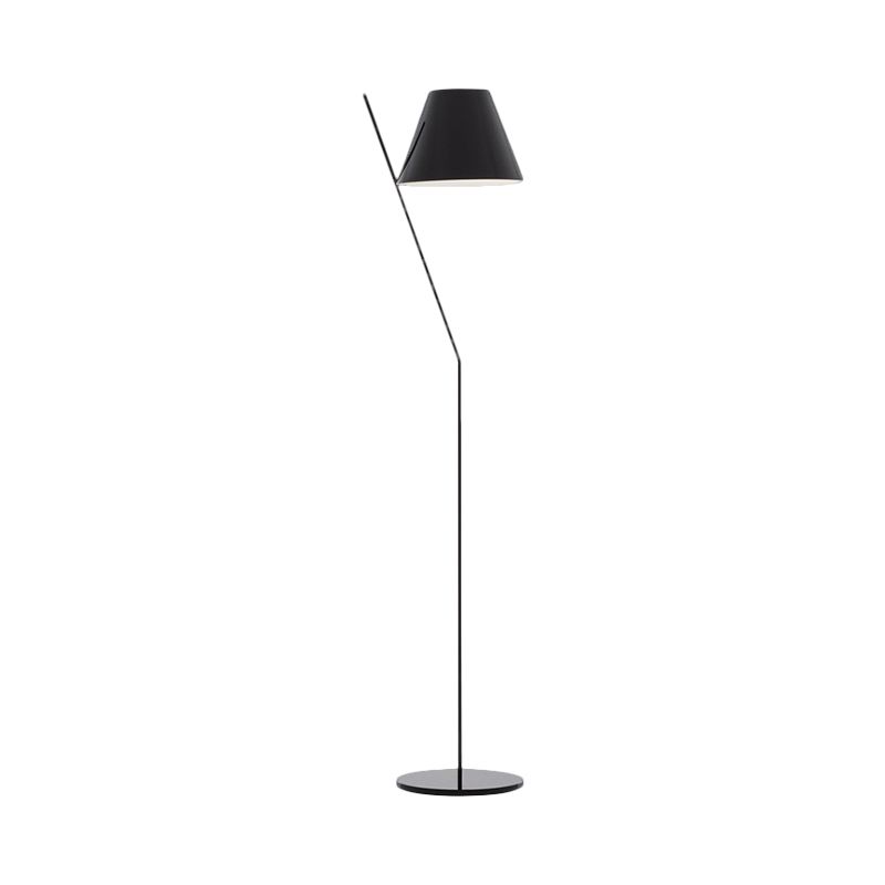 Black Cone Standing Lamp Minimalism 1-Light Fabric Floor Lighting for Drawing Room