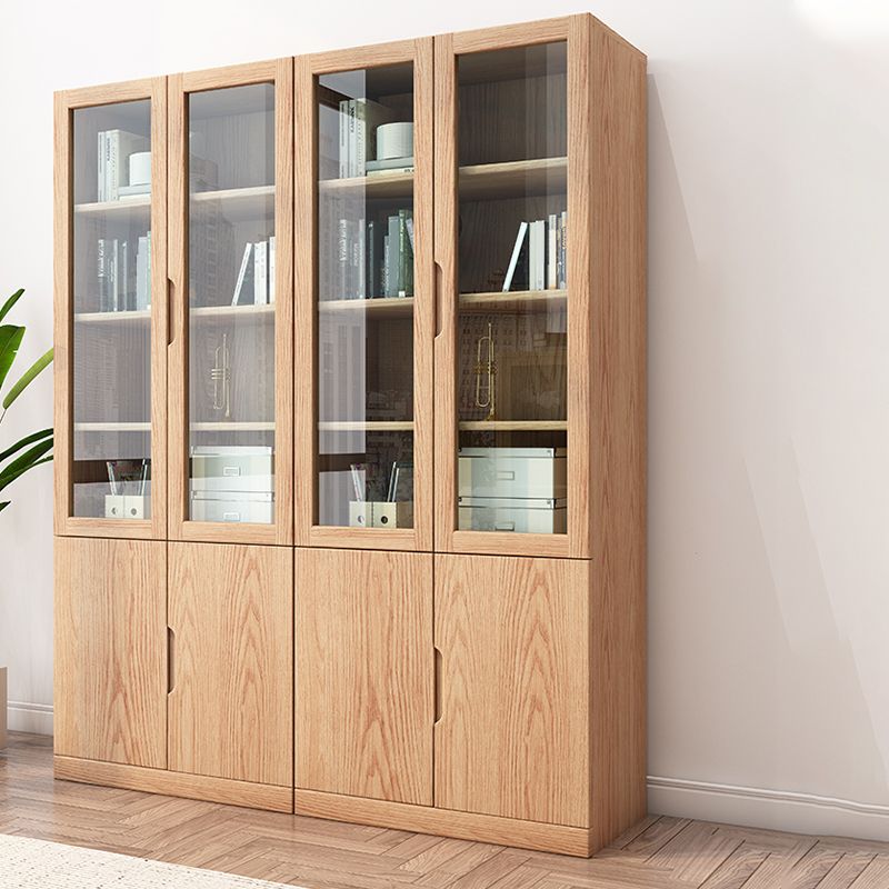 Storage Contemporary File Cabinet Wooden Frame Glass Doors Filing Cabinet