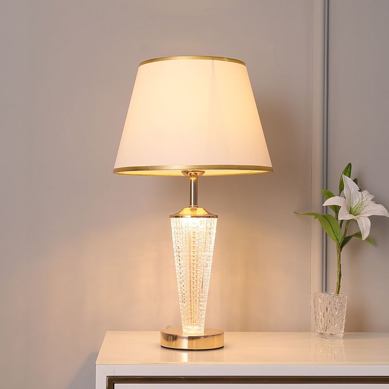 1-Light Table Light Contemporary Gold Glass Table Lamp for Living Room