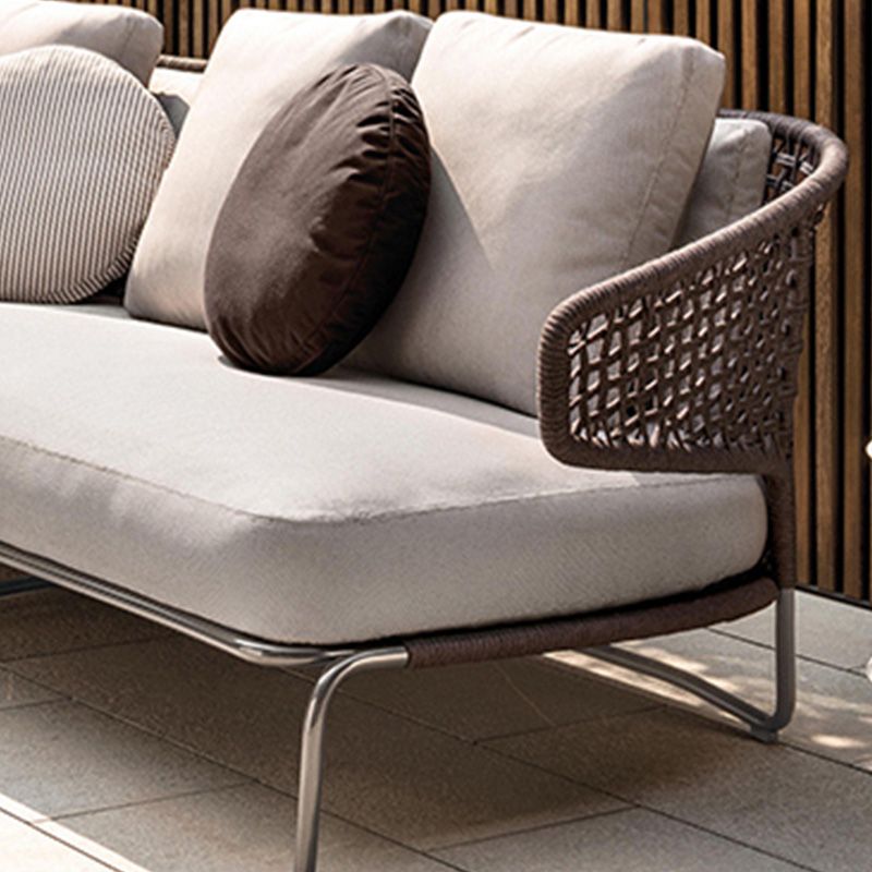 Water Resistant Patio Sofa Contemporary Metal Outdoor Patio Sofa