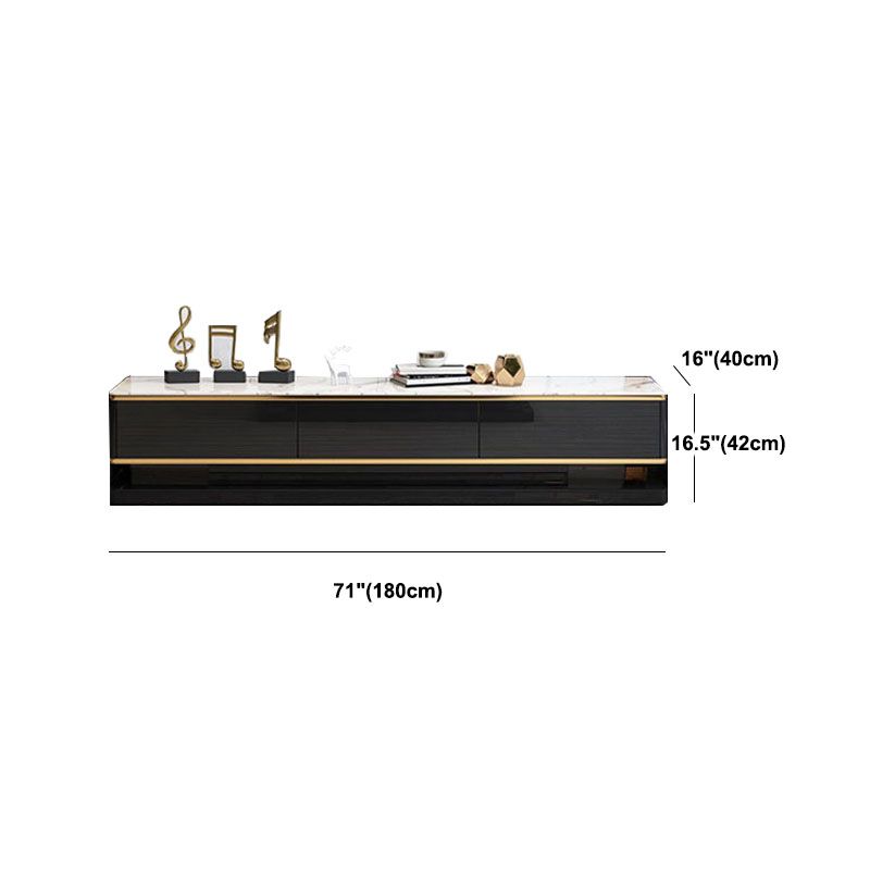 Luxurious 3-Drawer TV Stand Console 16.54-Inch H Glass TV Console