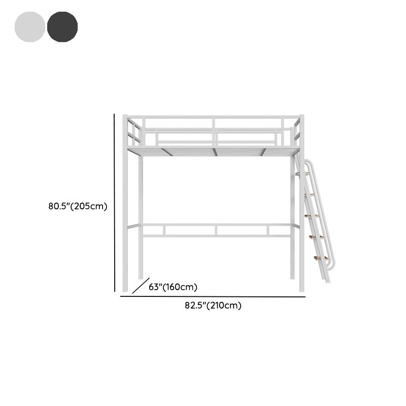 Built-In Ladder Guardrail Loft Bed Headboard Bed with Footboard