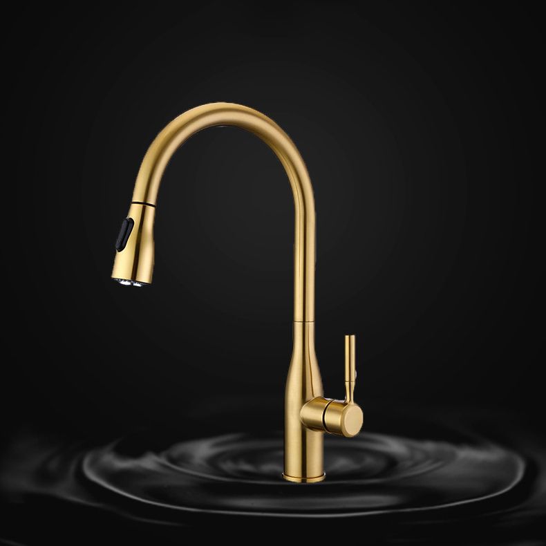 Modern Style Copper Kitchen Faucet Single Handle High Arc Kitchen Faucet