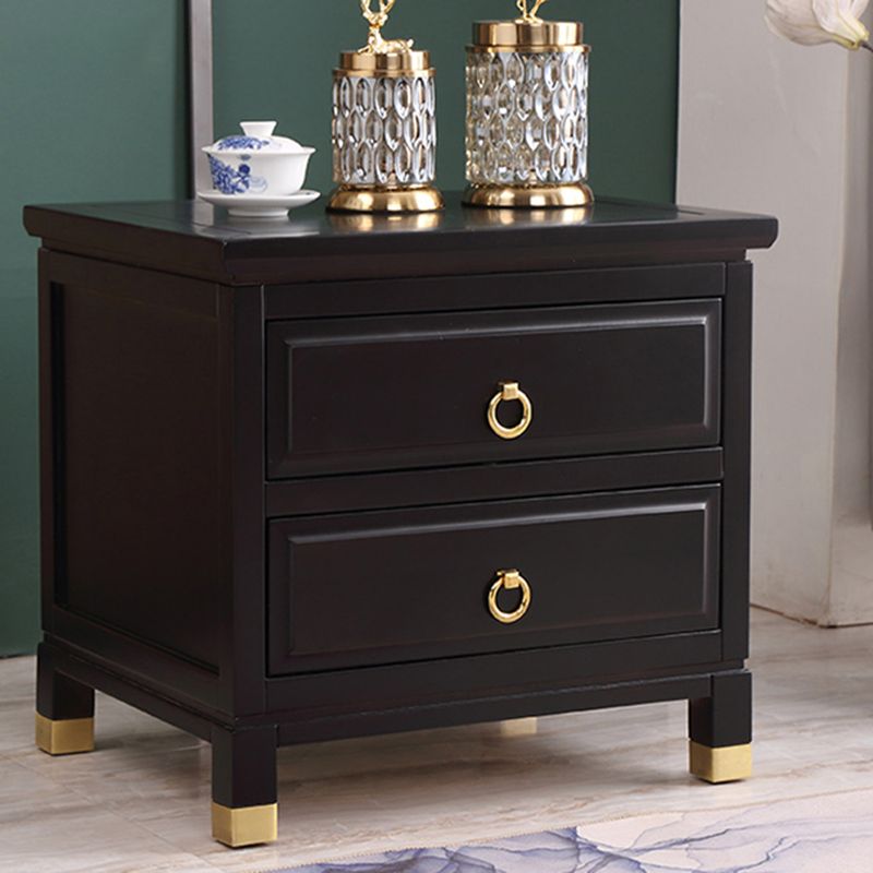 Traditional Accent Table Nightstand Antique Finish Drawer Storage Bed Nightstand