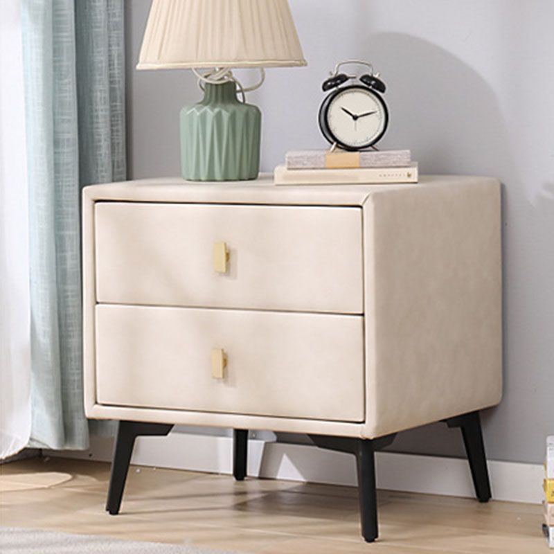 2-drawer Bedside Cabinet 19.5" Tall Legs Included Night Table