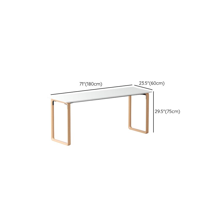 Contemporary Style Wood Office Desk Rectangular Shape Task Desk in White and Natural