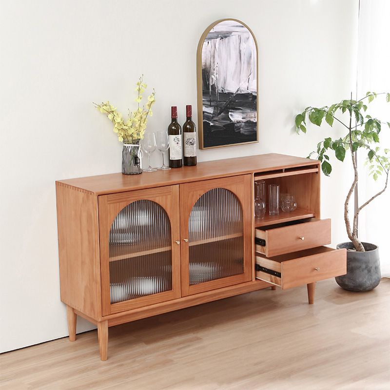 Modern Sideboard Buffet Cabinets Drawers and Doors Pine Solid Wood Buffet Sideboard