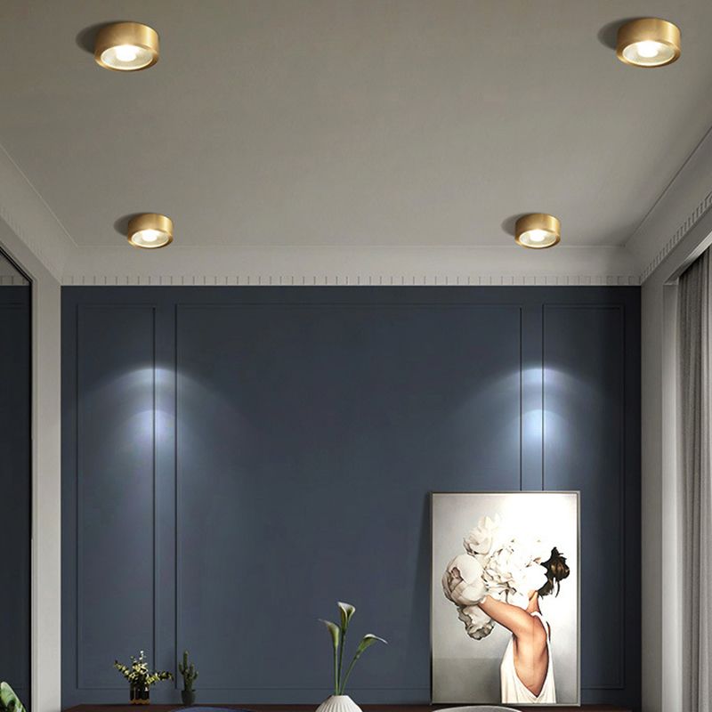 Cylinder Flush Mount Ceiling Light Contemporary Metal LED Flush Light