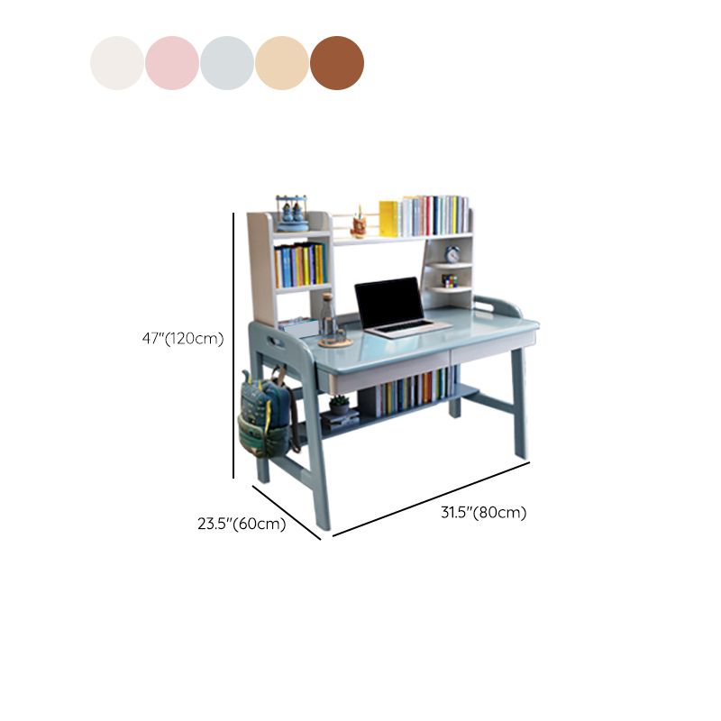 Adjustable Kids Desks and Chair Set with Hutch Child Desks Writing Desks