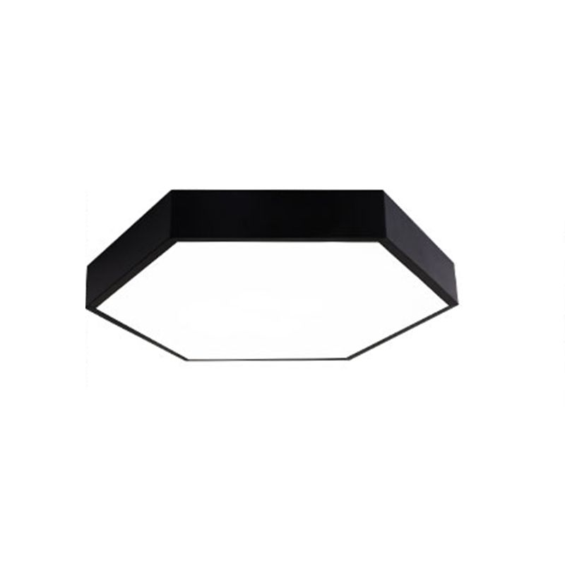 Modern Creative Hexagon LED Ceiling Light Lacquered Iron Macaron Flush Mount with Acrylic Shade