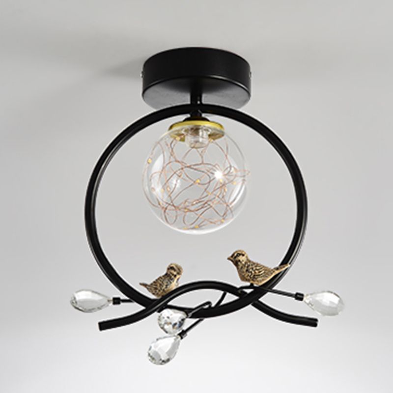 Nordic Starry Glass Ball Ceiling Light LED Flush Mount Light for Hallway