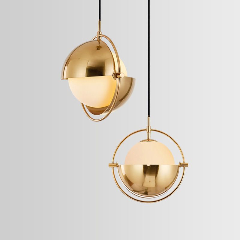 Contemporary Pendant Lighting Fixture Spherical Ceiling Pendant Light with Glass Shade