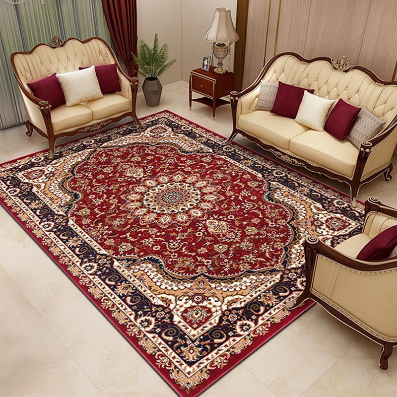 Tapis imprimé floral de luxe Multicolor Polyester Area Tapis tapis de support sans glissement pour le salon