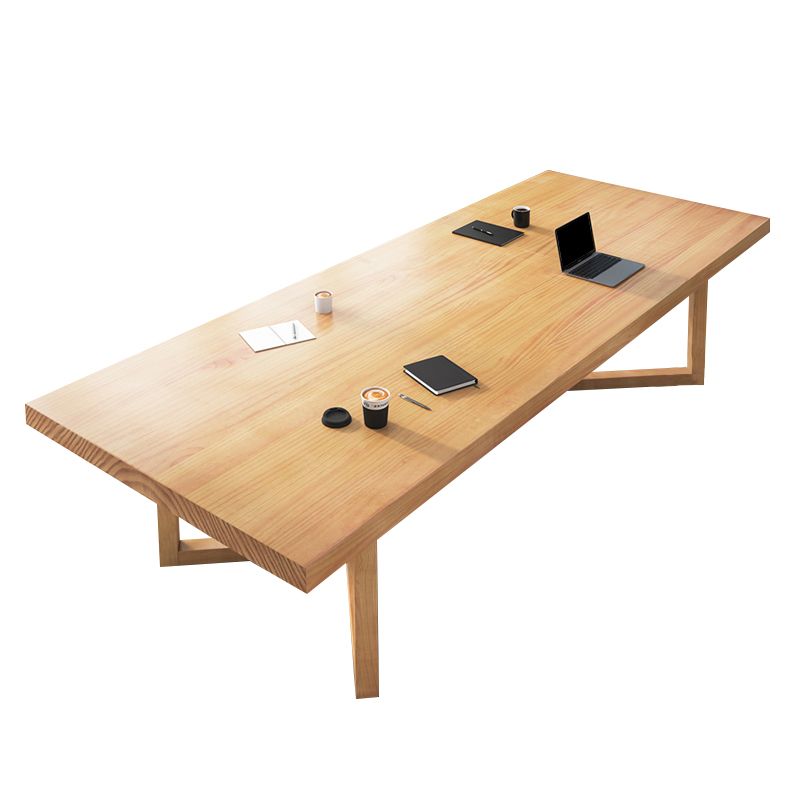 Modern Solid Wood Task Desk Rectangular Shape Office Desk with Legs